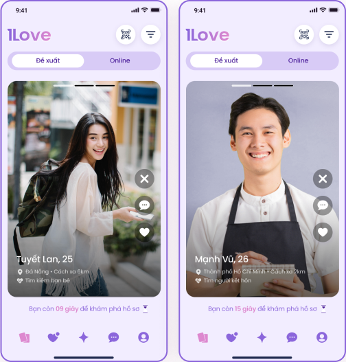 Ứng dụng hẹn hò online - 1love