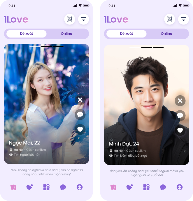 Ứng dụng hẹn hò online - 1love