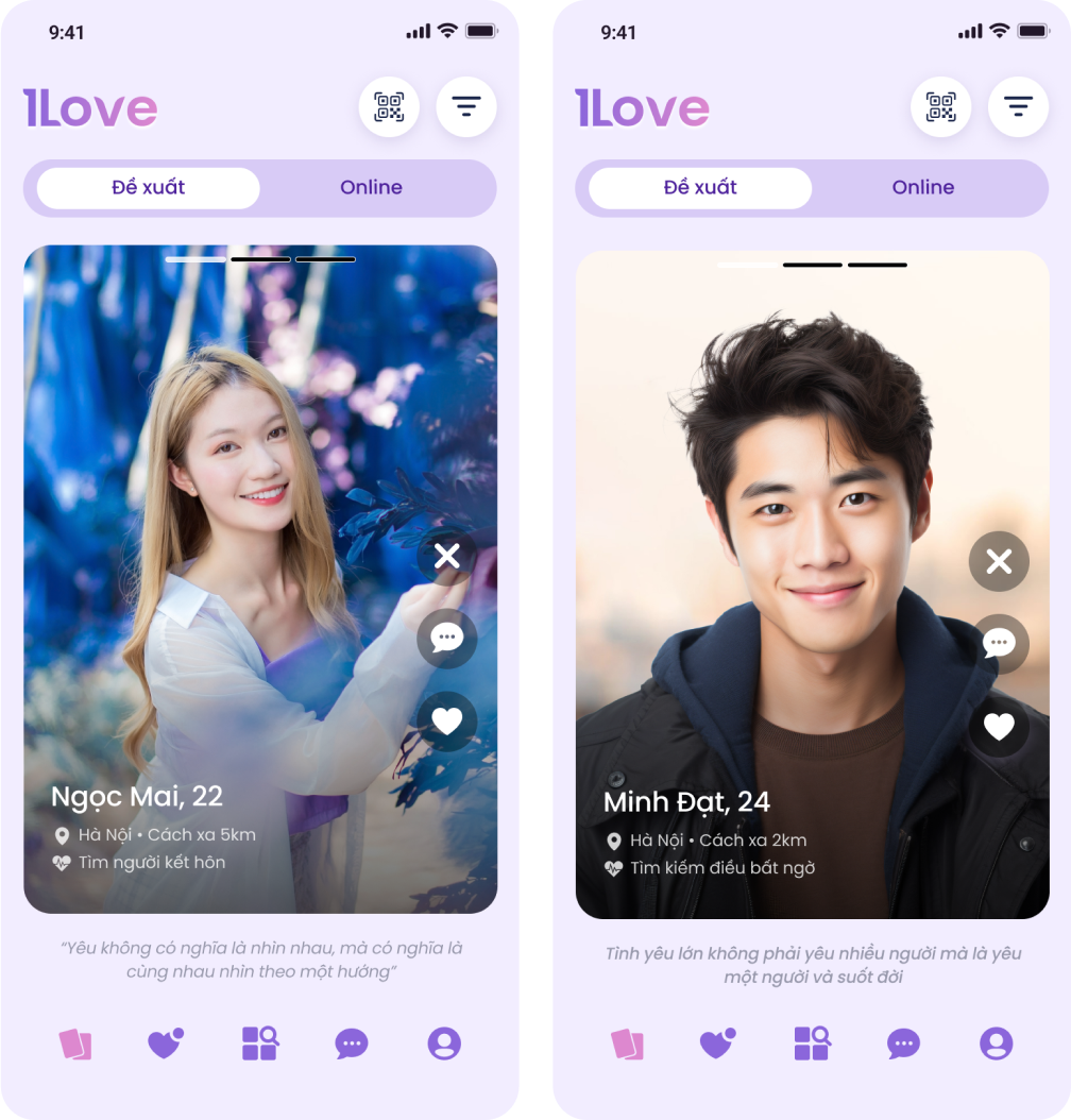 Ứng dụng hẹn hò online - 1love